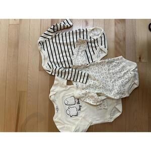 Rabbit Bear Organic Cotton Baby Bodysuits 3-Pack 3-6M Halloween